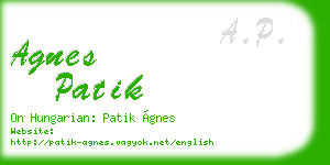 agnes patik business card
